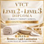 VTCT Level 2 + Level 3 in Beauty Therapy General with FREE Brows or Lash Lamination Accredited by ABT Training to choose